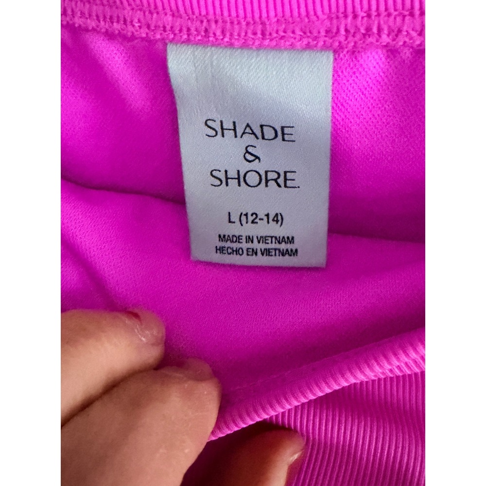 Shade & Shore Pink Ribbed Low Rise Medium Coverage Bikini Swim Bottoms Large NWT - Picture 4 of 5